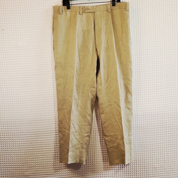 Calvin Klein Other - Calvin Klein Linen Dress Pants Mens 38R Beige Lightweight Summer Career